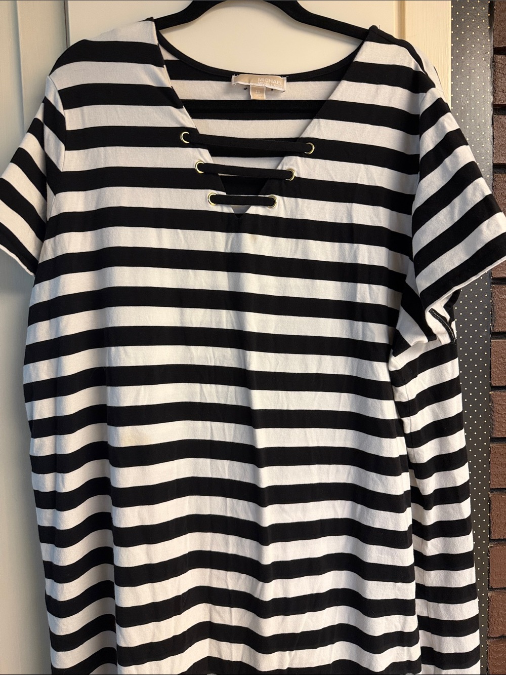 Michael by Michael Kors Striped Thsirt Dress 3X